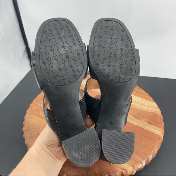 Adrienne Vittadini Avah Sandal black leather heel pumps Sz 10 - Picture 8 of 8